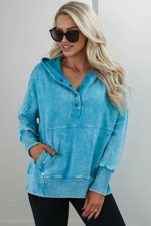 Keep It Cozy Hoodie - Light Teal, Closet Candy, 1
