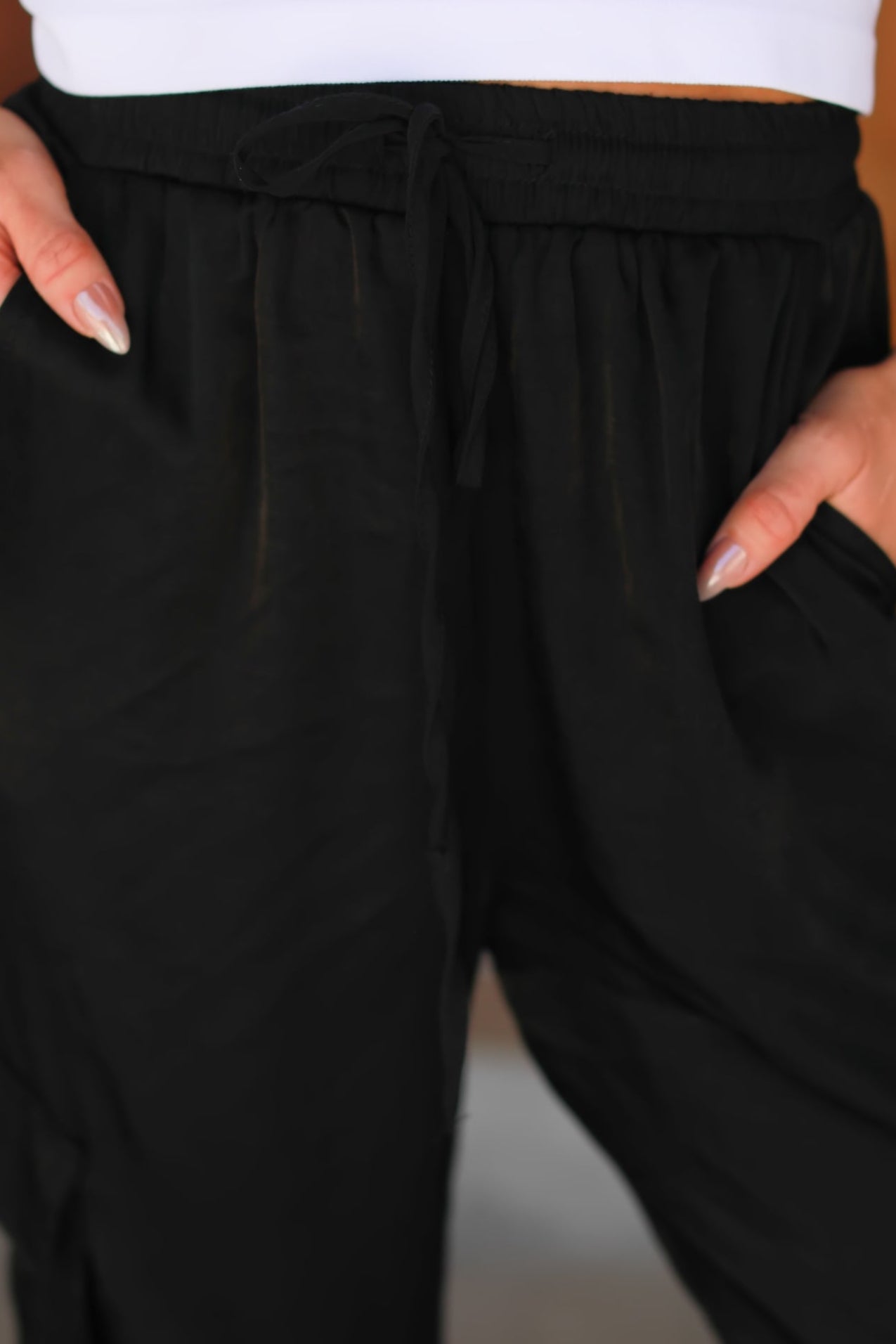 More Than Style Satin Cargo Pants, Black, Closet Candy, 1