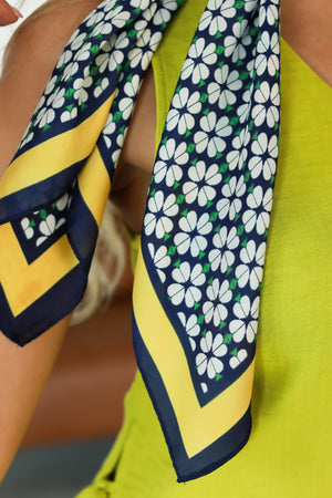 Lucky Bloom Neck Scarf, Yellow, Closet Candy, 2