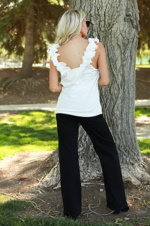 La Belle Ruffle Knit Top - Off White, Closet Candy, 5