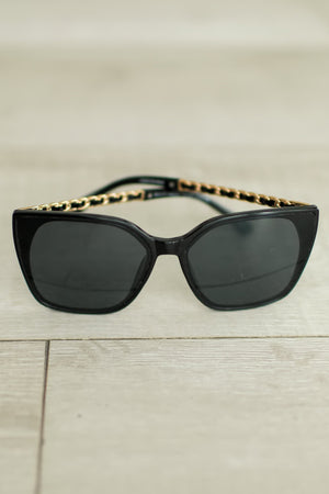 Glamour Mode Sunglasses- Black, Closet Candy, 2