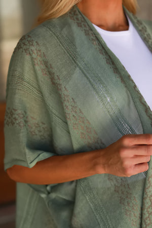 Echoes of Summer Tribal Kimono, Sage, Closet Candy, 2