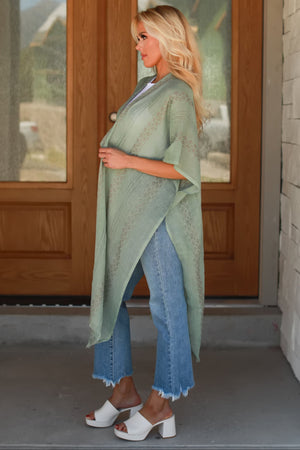Echoes of Summer Tribal Kimono, Sage, Closet Candy, 3