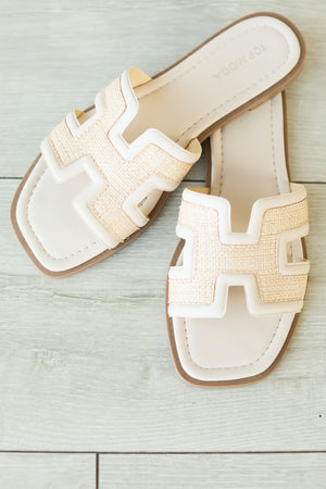 Coastal Stroll Raffia Slide - Ivory, Closet Candy, 3