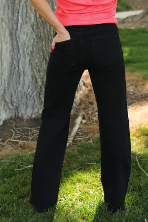 RISEN Raven High Rise Wide Leg Jeans - Black, Closet Candy, 5