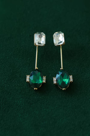 Emerie Luxe Drop Earrings, Green, Closet Candy, 2