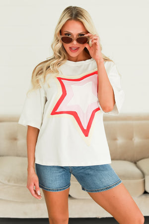 Stellar Chill Oversized Graphic Tee, White, Closet Candy, 1