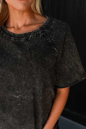 Crinkle Me Softly Raglan T-Shirt - Ash Black