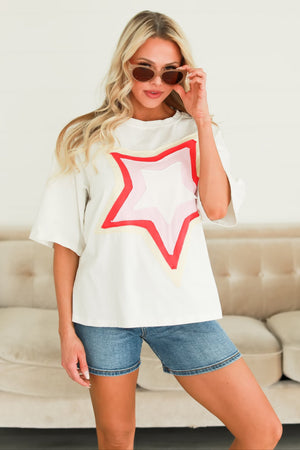 Stellar Chill Oversized Graphic Tee, White, Closet Candy, 6