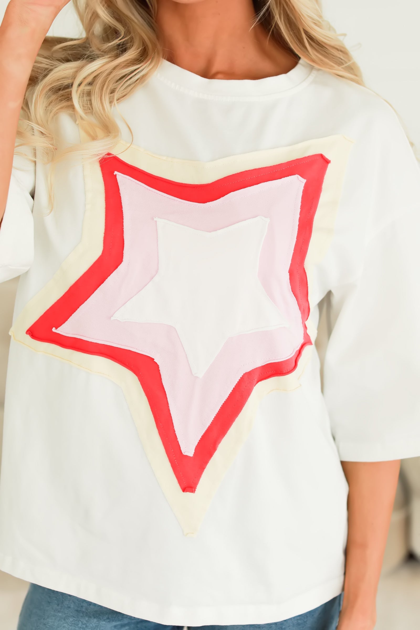 Stellar Chill Oversized Graphic Tee, White, Closet Candy, 1