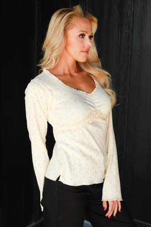Delicate But Not Fragile Top - Cream, Closet Candy, 4