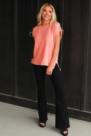 Find A Place I Love Woven Top - Coral, Closet Candy, 3