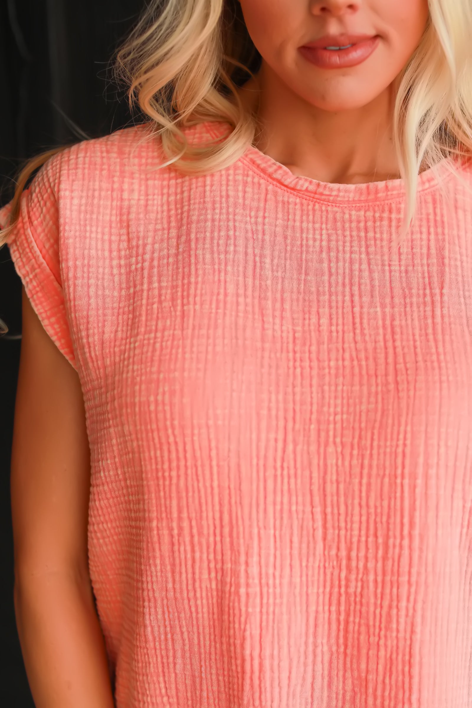Find A Place I Love Woven Top - Coral, Closet Candy, 1