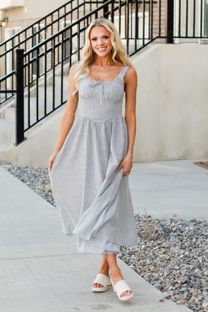 Romantic Daydream Midi Dress - Navy, Closet Candy, 3