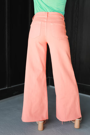 RISEN High Rise Can’t Tame These Palazzo Jeans - Coral Peach, Closet Candy, 5