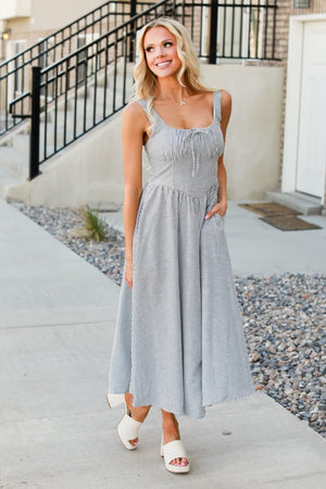 Romantic Daydream Midi Dress - Navy, Closet Candy, 1