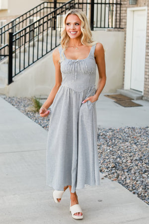 Romantic Daydream Midi Dress - Navy, Closet Candy, 6