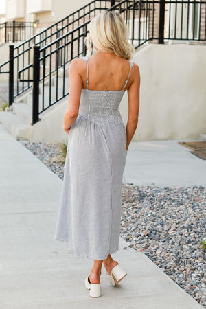 Romantic Daydream Midi Dress - Navy, Closet Candy, 5