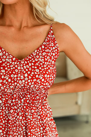 Twirl in Bloom Floral Mini Sundress, Red, Closet Candy, 2