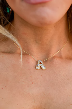 Pristine Crystal Bubble Initial Necklace, Closet Candy, 1