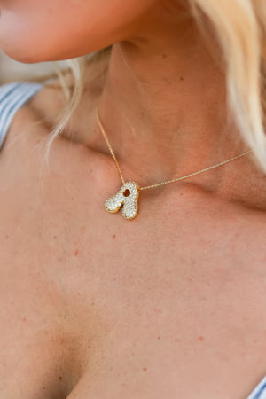 Pristine Crystal Bubble Initial Necklace, Closet Candy, 2