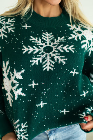 Snowfall Dreams Knit Sweater - Green, Closet Candy, 3