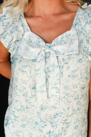 Sweet Serendipity Ruffle Blouse - Blue, Closet Candy, 2