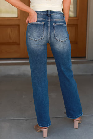 RISEN Timeless Glory Straight Jeans - Dark Wash, Closet Candy, 5