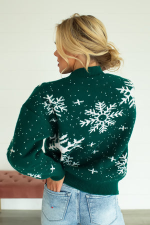 Snowfall Dreams Knit Sweater - Green, Closet Candy, 5