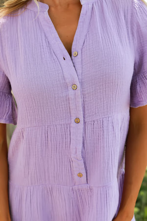 The Bellrose Mini Dress - Lavender, Closet Candy, 2