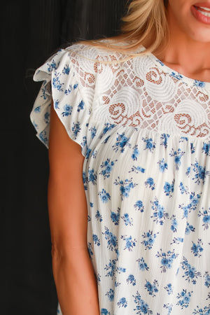 Thought I Was Special Ruffle Blouse, Blue Combo, Closet Candy, 2