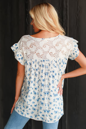 Thought I Was Special Ruffle Blouse, Blue Combo, Closet Candy, 5