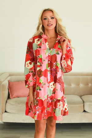 Sweet Serenade Ruffle Dress - Pink, Closet Candy, 1