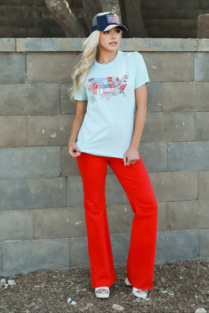 JUDY BLUE Somewhere Only We Go Flare Jeans - Red, Closet Candy, 6