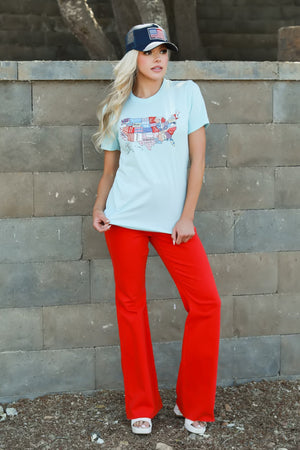 Freedom Runs in My Veins Graphic Tee, Ice Blue, Closet Candy, 6