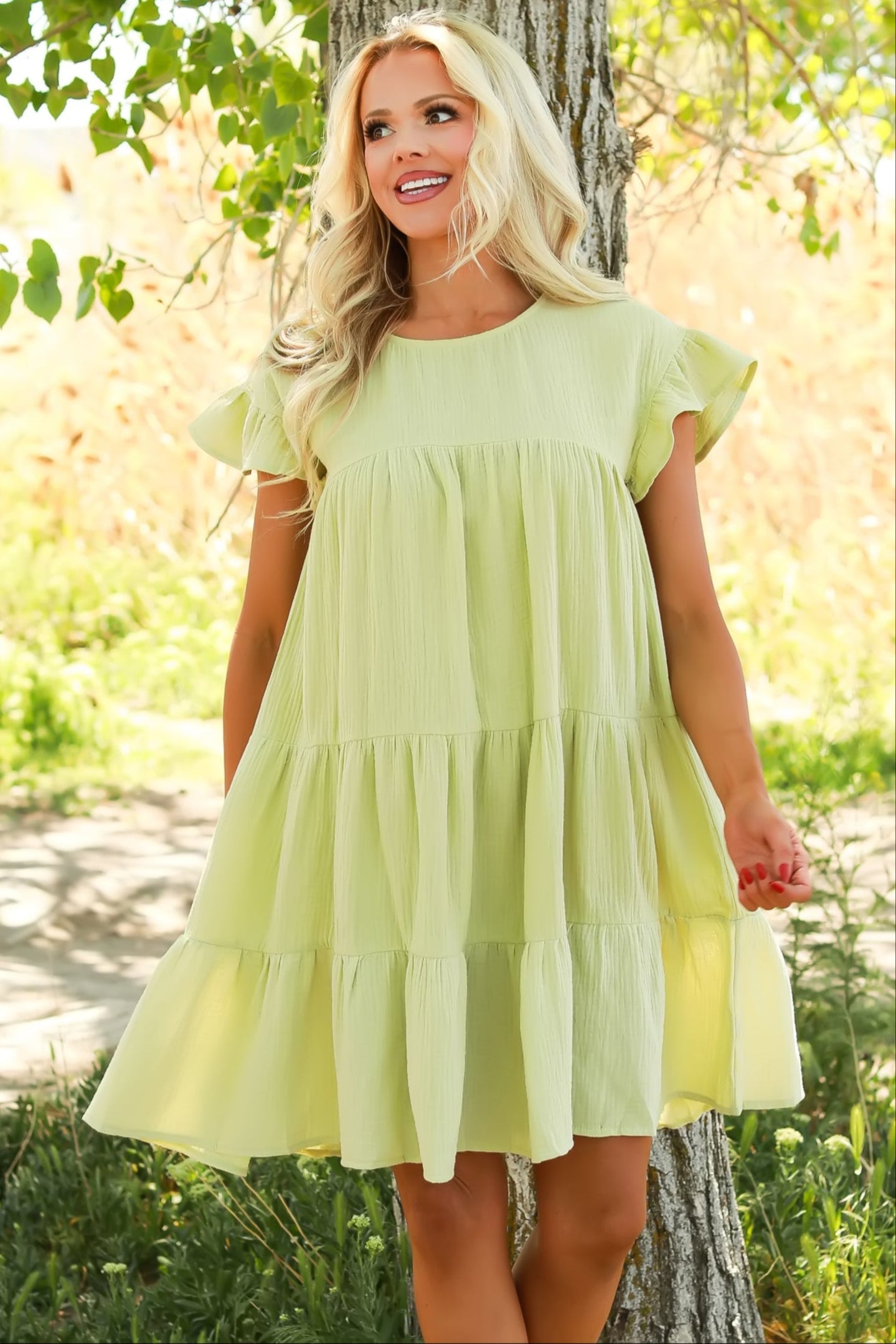 Lily Grace Baby Doll Mini Dress - Sage, Closet Candy, 1
