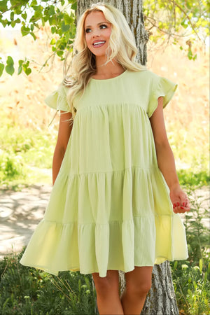 Lily Grace Baby Doll Mini Dress - Sage, Closet Candy, 1