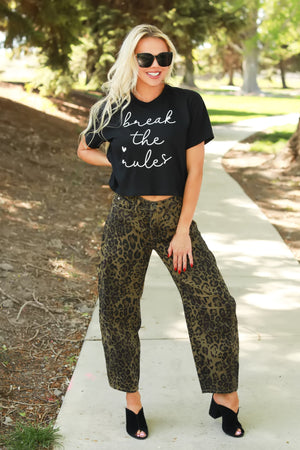 The Rebel Script Cropped Graphic Tee, Black, Closet Candy, 3