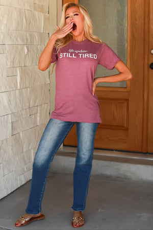 Hit Snooze Again Graphic Tee, Plum, Closet Candy, 6
