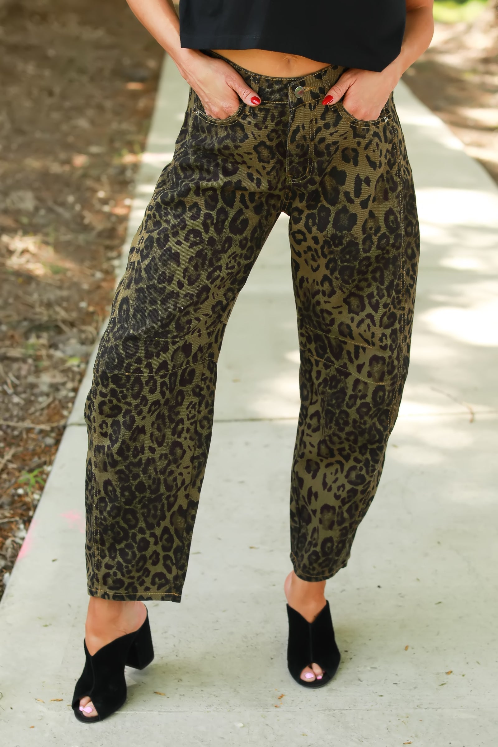The Feral Flair Barrel Pants - Brown, Closet Candy, 1