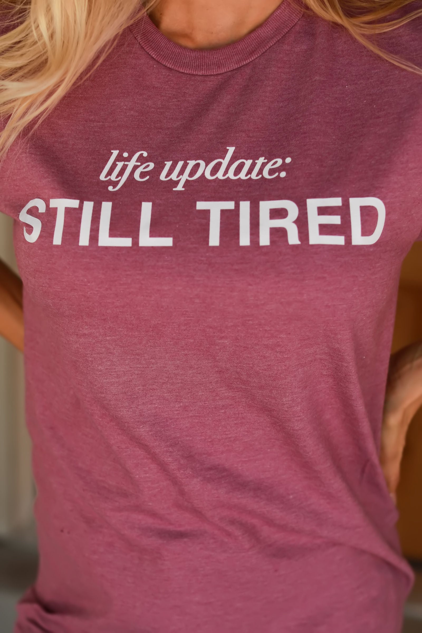 Hit Snooze Again Graphic Tee, Plum, Closet Candy, 1