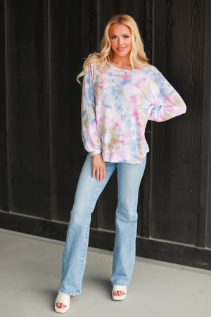 May Be All I Need Terry Top - Blue Multi, Closet Candy, 3
