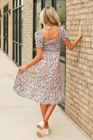 The Garden Glance Midi Dress - Yellow, Closet Candy, 5