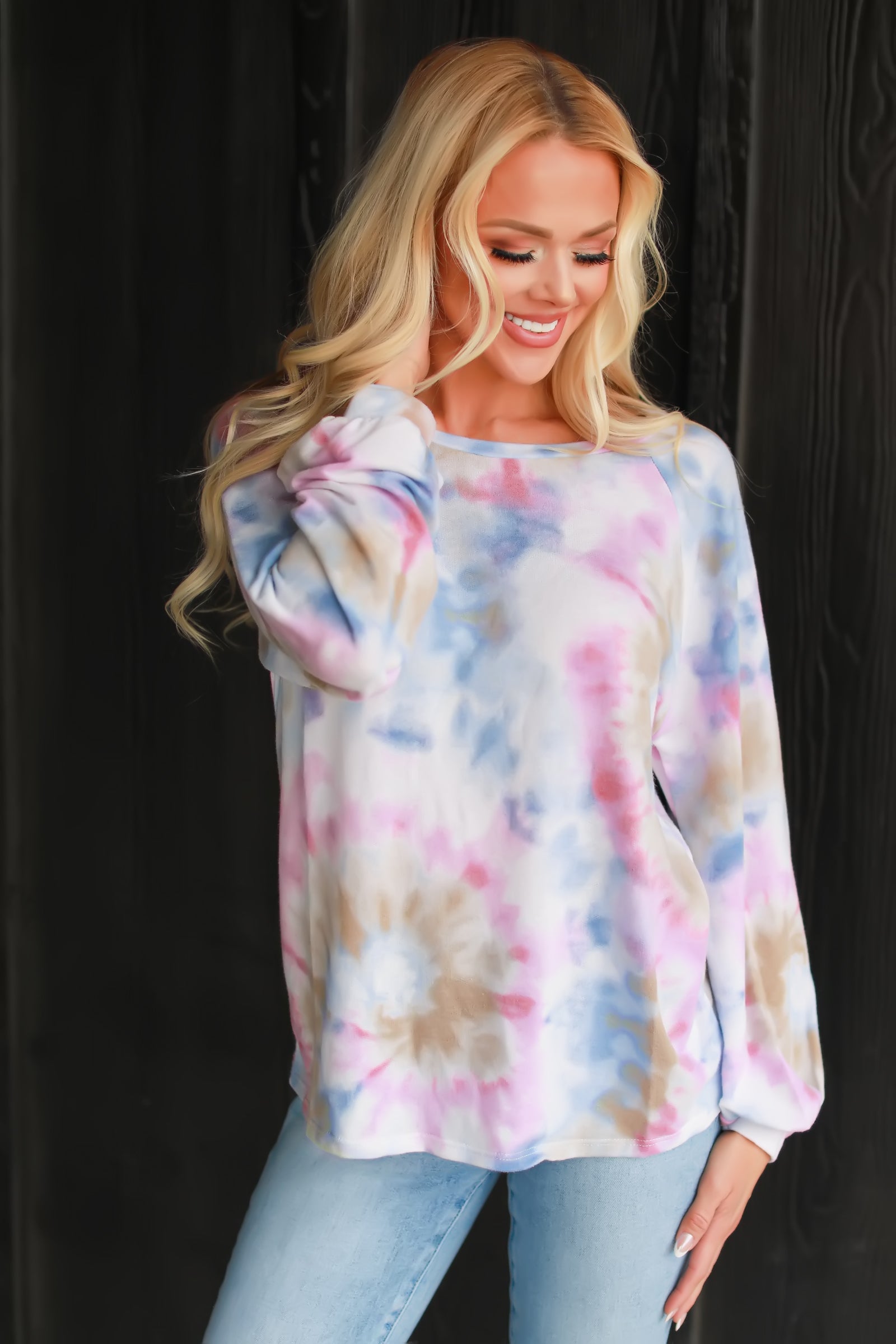 May Be All I Need Terry Top - Blue Multi, Closet Candy, 1
