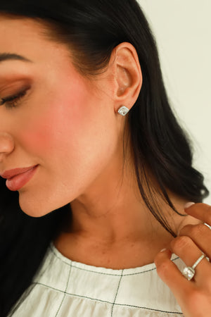 Brilliant Spark Square Studs - Silver Closet Candy, 1