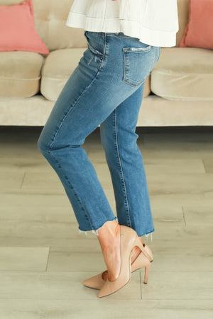 KANCAN Kathleen High Rise Slim Straight Jeans - Medium Wash, 5