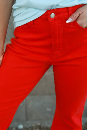 JUDY BLUE Somewhere Only We Go Flare Jeans - Red, Closet Candy, 2