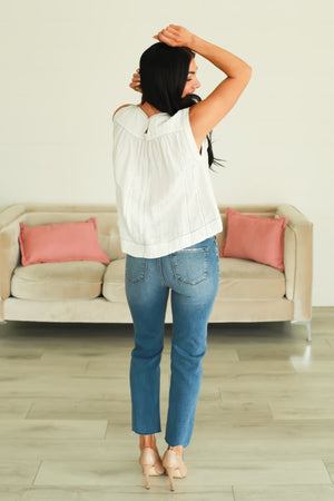 Lumière Sleeveless Blouse - Pearl, Closet Candy, 5