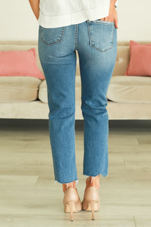 KANCAN Kathleen High Rise Slim Straight Jeans - Medium Wash, 6