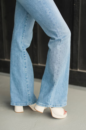RISEN Live My Life High Rise Bootcut Jeans - Light Wash, Closet Candy, 2